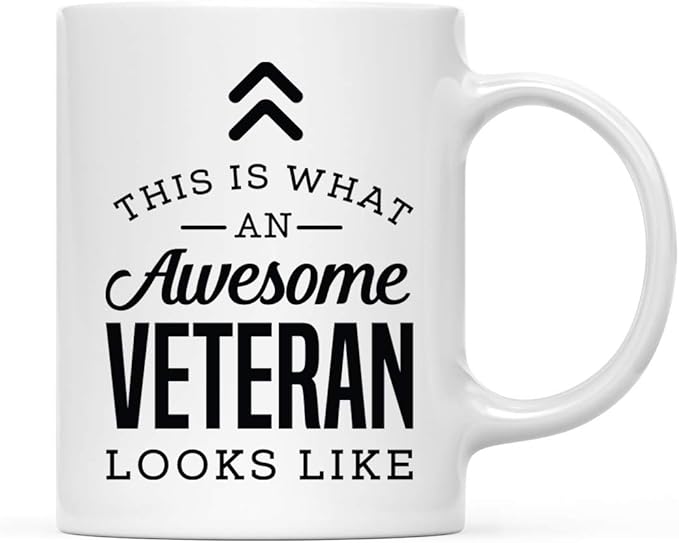 Andaz Press 11oz. Ceramic Coffee Tea Mug Thank You Gift, This is What an Awesome Veteran Looks Like, 1-Pack