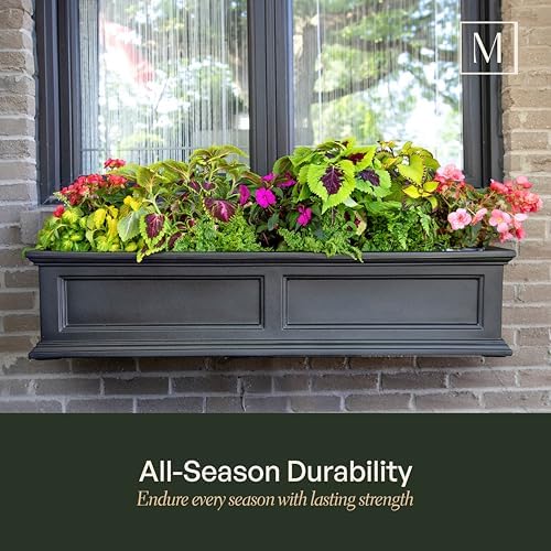 Mayne Fairfield 48in Self-Watering Rectangular Window Box Planter, Espresso - Image 4
