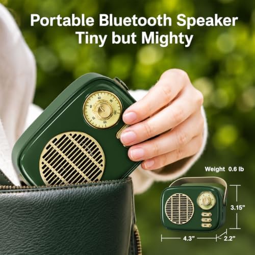 Dosmix Retro Bluetooth Speaker,Vintage Decor, for Girl Teens Blue - Image 6