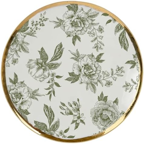 Sweet Water Decor Green Delft Round Trinket Box, Jewelry Storage for Bathroom Counter or Nightstand, Ring Holder for Bridal Shower, Wedding, or Home, Elegant Jewelry Holder & Organizer for Women - Image 2