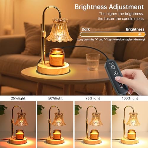 GEEZO Fragrance Candle Warmer Lamp，Electric Candle Warmer with Timer & Dimmer，Mom Christmas Birthday Gifts for Women, House Warming Gifts New Home Bedroom Decor - Image 3