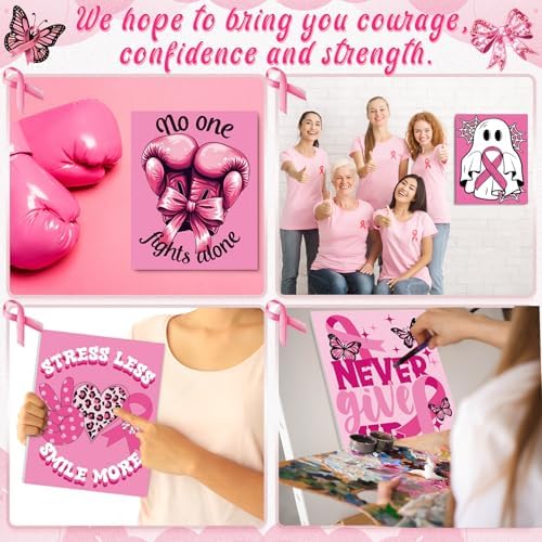 Sherr 96 Pcs 12 Set Pre Drawn Canvas Painting Kits, Breast Cancer - Image 4