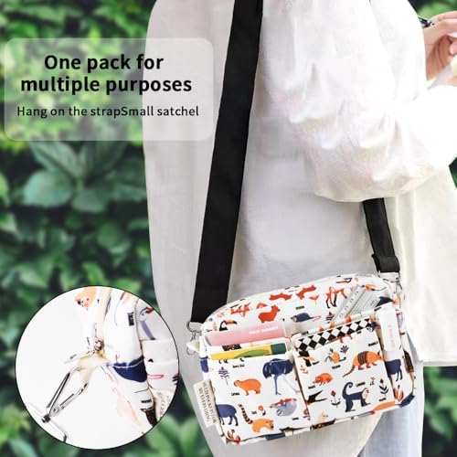 Multiple Pockets Portfolio Organizer with Zipper,Makeup Bag Pencil Pouch - Image 6
