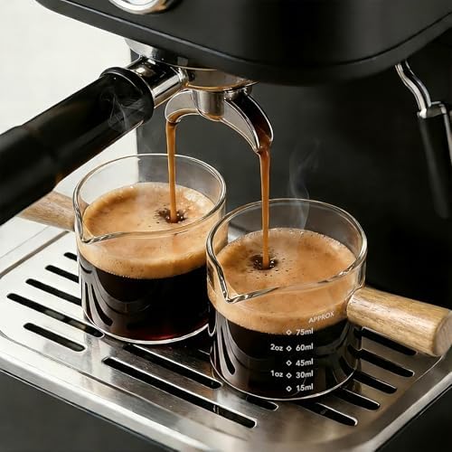 YARRAMATE 2.5oz Espresso Shot Cups, 2 Pack with V-Spout & Handle by YARRAMATE