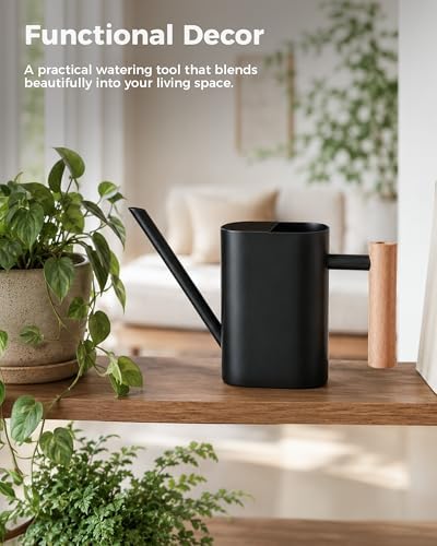 Bamworld Watering Can Indoor Plants Small Black 17oz 500ml - Image 4