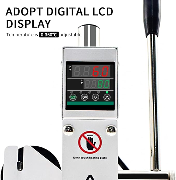 Upgraded Hot Foil Stamping Machine 10x13cm Leather Bronzing Pressure Mark Machine 110V with Full Scale on The Base Plate for PVC Leather PU Paper Logo Embossing