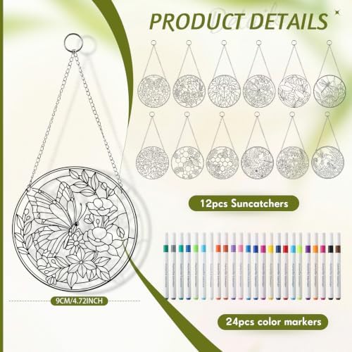 36 Pcs Suncatchers Crafts Kit DIY Paint Art,Insect - Image 2