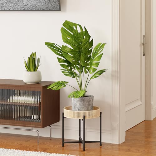 Bamworld Rattan Plant Stand Indoor Boho Plant Table for Large Plants Single Plant Stool Plant Holder for Living Room Bedroom - Image 3