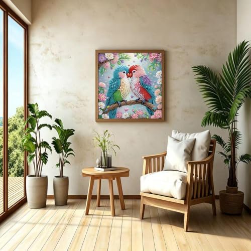 Two Birds Special Shape 5D Diamond Art Painting Kits for Adults 12 x 12inch - Image 3