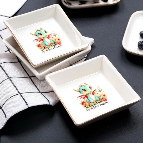 Dragon Jewelry Ring Holder Dish Tray, Gifts For Women Teens Girls, Dragon Lovers Themed Stuff Things Decor Merch, Home Room Ring Earrings Necklace Organizer Holder! - Image 4