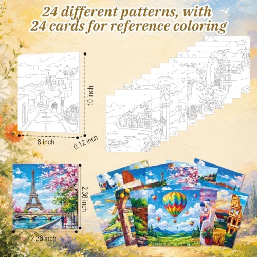 Sherr 12 Pcs Pre Drawn Canvas for Adults,Natural Scenery,8 x 10 Inch - Image 3