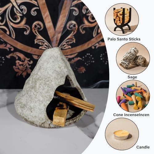 MOUGIGI Pure White Zongzi Palo Santo Holder,Elegant Sage Cone Incense Dish - Image 5