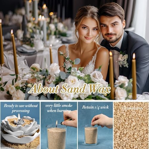 Sukh 15oz Sand Candles with Wicks - Colored Candle Sand Refillable Wax - Image 4