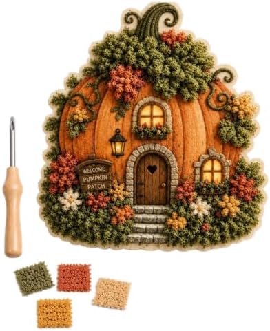 Whimsical Village 3D Poke Art Kit, DIY Cottagecore Fabric Craft Set for Adults, Beginner Friendly Storybook Art Project, Floral Mushroom House Craft Hobby, Multiple Cute Designs for Relaxation, D - Image 4