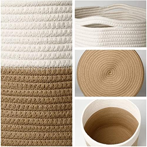 11" Cotton Rope Plant Basket Modern Woven Baskets 11"x 11" - Image 4
