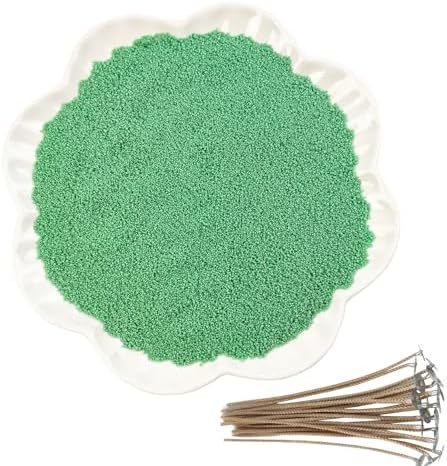 CoolCrafts Sand Wax Candle with Wicks 2 LB Pearled Sand Candle Bulk for Candle Making, Wedding Decor, Crafts - Green by CoolCrafts