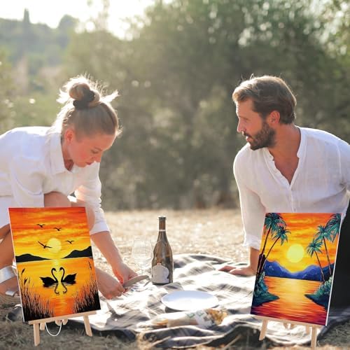 Sherr 24 Pcs Pre Drawn Canvas for Adult, Scenery, 8 x 10 Inch - Image 6
