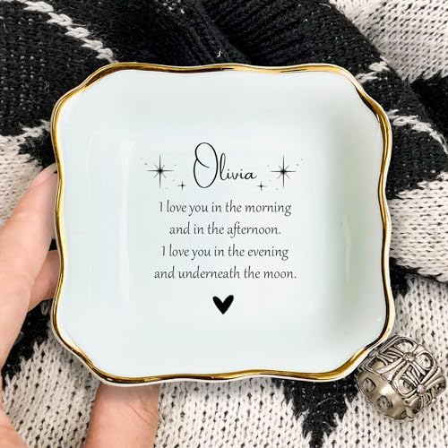 Custom Daughter Ring Dish from Mom, Daughter Christmas Gift, Trinket Tray for Her, Personalized Jewelry Dish Gifts for Granddaughter, Gifts for Her - Image 5