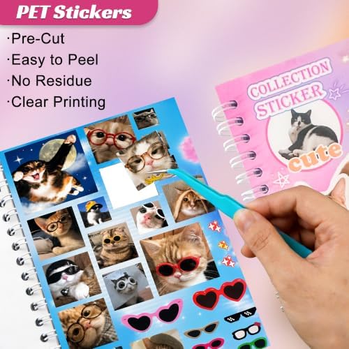 Cat Sticker Book Kawaii Cute Stickers Bulk Aesthetic Funny Meme 800+ - Image 4