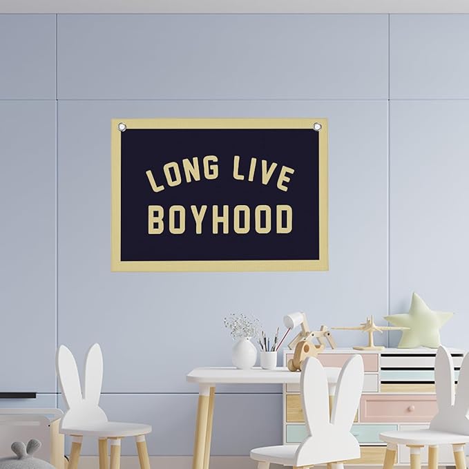 Vintage Long Live Boyhood Boys Room Playroom Wall Decor Vintage Sports Decor for Nursery Playroom Kids Bedroom Dorm Toddler Decorations 22x28 Inch