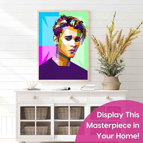Justin Bieber 5D Diamond Art Painting Kit for Adults Full Round Drill 12x16 - Image 2