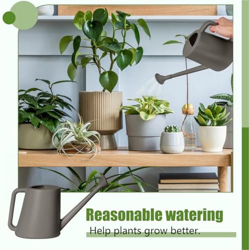 ZXJ Plant Watering Can - for Indoor and Outdoor Home Garden Plants - with Long Spout - Grey - 1/2 Gallon - Image 4