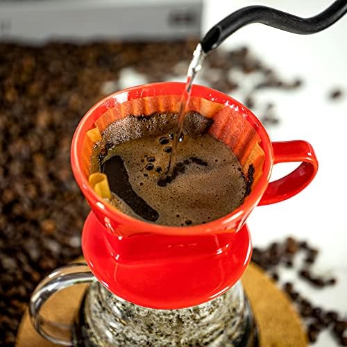 Pour Over Ceramic, Coffee Dripper Ceramic Coffee Maker,Red - Image 4
