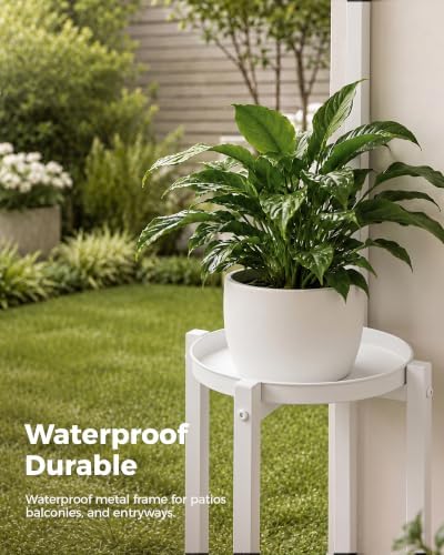 Bamworld Hanging Metal Plant Holder for Multiple Plants 2 Tier Planter Stand White - Image 5