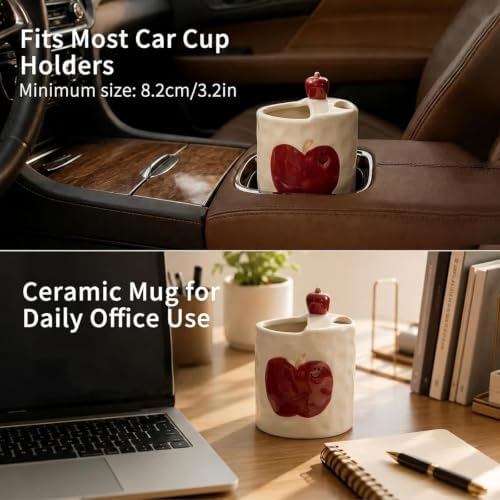 Cute Ceramic Coffee Mug with Silicone Sleeve, Coffee Lover Gift - Image 5