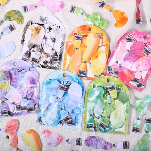 Alideco 120pcs Scrapbook Stickers Vintage Color Pigments Scrapbooking Junk Journal Crafts Embelishment Decoration Stickers (yanliao) by Alideco