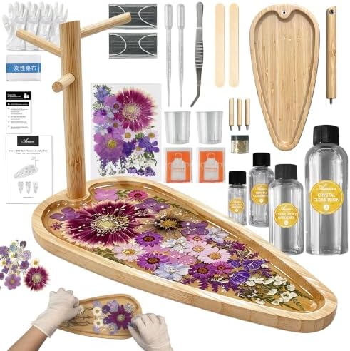 Auraeve All-in-One DIY Resin Craft Kit - Flower Jewelry Stand for Adults by AuraeveStudio