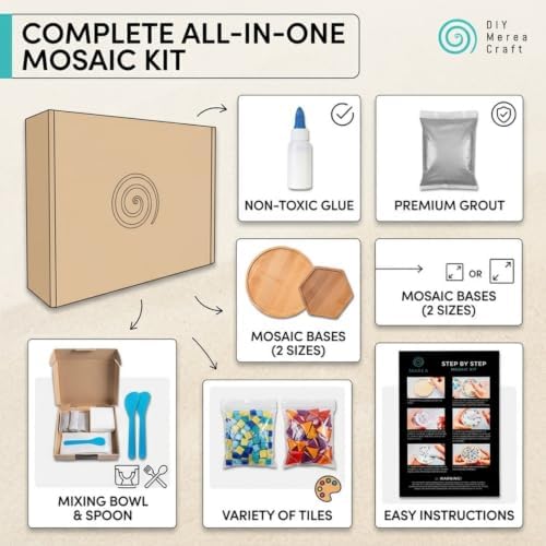 DIY Merea Craft Mosaic Kit for Adults – Set of 2 DIY Stained Glass Coasters | Beginner Craft Kit, Relaxing Hobby & Handmade Gift for Women - Image 2