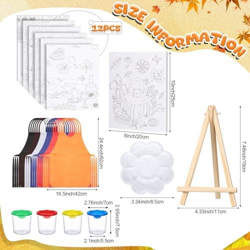 Sherr 140 Pcs 20 Set Pre Drawn Canvas Painting Kit, Autumn - Image 2