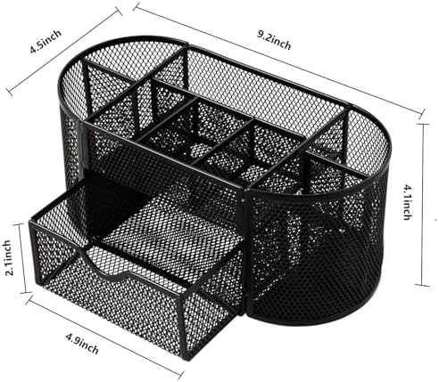 Comix Mesh Pen Holder, Desk Organizer for Home Office, Black - Image 2