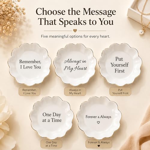 Always in My Heart Jewelry Dish, Ceramic Ring Holder, Memorial Gift for Women - Image 6