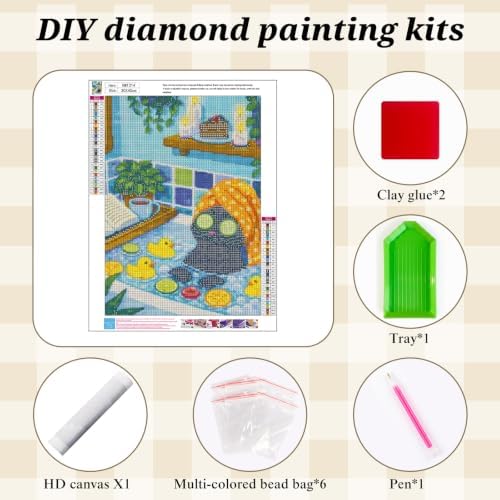 Animal Diamond Painting Kits for Adults,Funny Cat Spa Diamond Art Kits - Image 5