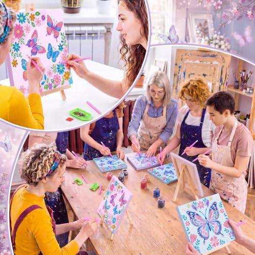 Frienda 4 Pcs Butterfly Diamond Art Kits for Adults with Framed, 8 x 8 in - Image 3