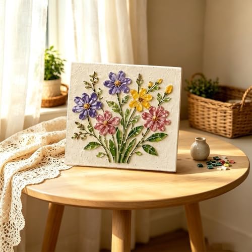 Garden Flowerpot Mosaic Art Kit Floral,Mosaic Art Kits for Adults，Style D by Unknown