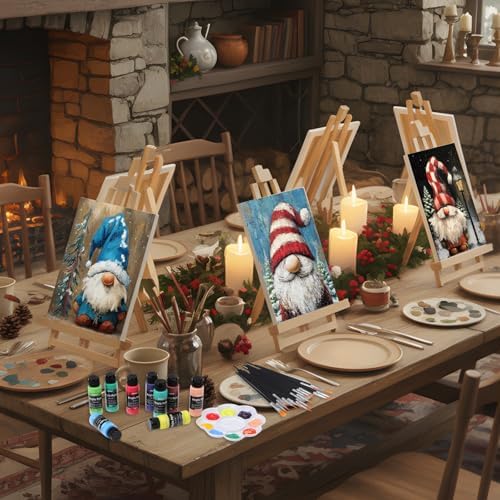 Cholemy 36 Pcs Paint and Sip Kit Gift for Adults 8''x10'',Christmas Gnomes - Image 5