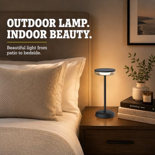 Cocktail Style Solar Table Lamp, USB-C, Dimmable, Black, 1pk - Image 4