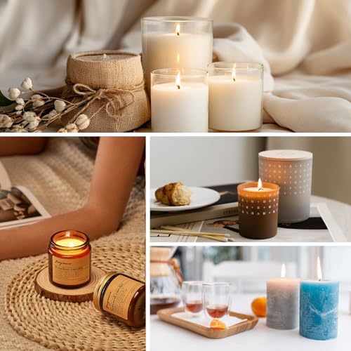 SAEUYVB Soy Wax for Candle Making，Natural Candle Wax for Candle Making, Granulated Soy Wax - Paraffin-Free, Beeswax-Free, 20 Cotton Candle Wicks, 20 Wick Stickers & 2 Centering Devices(2 lbs) - Image 4