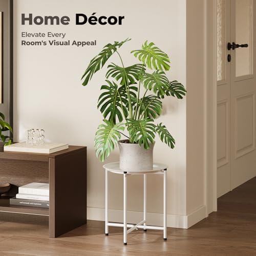 Bamworld White Plant Stand Indoor Small Plant Table Outdoor Plant Holder - Image 4