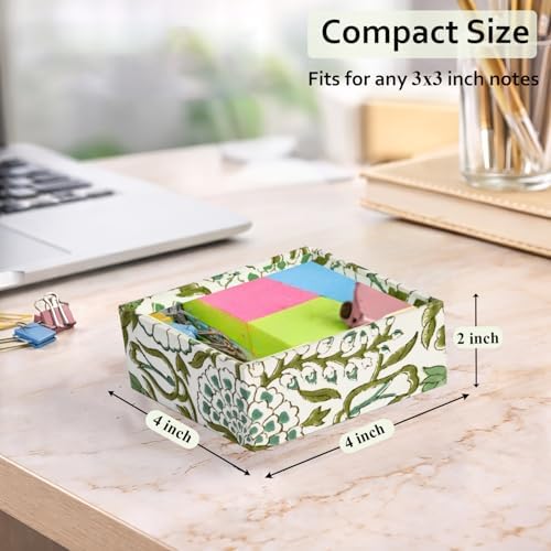 CPC Agate Green Block Print Desk Organizer Memo Note Pad Holder - Image 4