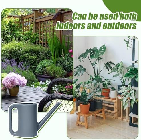 Plastic Watering Can - for Indoor and Outdoor Home Garden Plants - with Long Spout -Emerald Green - 1/4 Gallon - Image 4