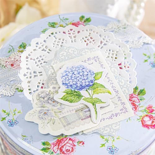 Doraking 100pcs Vintage Floral Scrapbook Paper Journaling Stickers Assorted Set, Material Paper Memo Junk Journal Supplies for Bullet Journaling Retro Crafts Planner Collage Card Album - Image 4