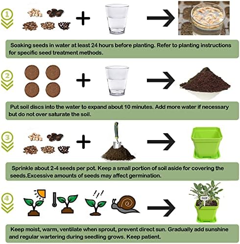 Meekear 10 Herb Seeds Garden Starter Grow Kit with Green Pots, Markers, Soil Discs, Watering, Herb Clipper, Complete Indoor Potted Plant Growing Set for Kitchen DIY - Image 5