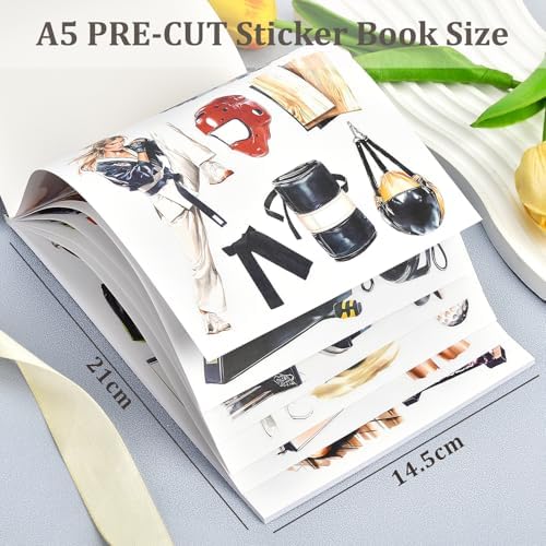 Snycler Sports Girl Theme Sticker Scrapbooking Supplies for Junk Journal, 20 Sheets PET Stickers - Vintage Journaling Stickers, Ephemera Sticker Book Pre Cut, Junk Journal Supplies, Planner - Image 3