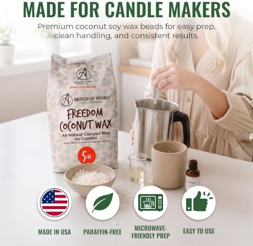 American Soy Organics Freedom Coconut Soy Wax Beads, Candle Wax, 10 lbs - Image 6