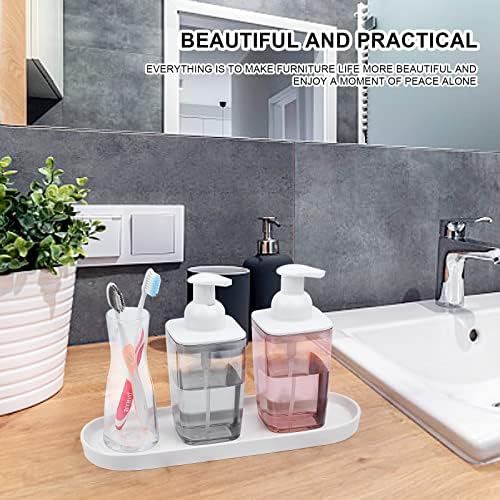 Ceramic Sink Tray, Bathroom Counter Tray, Bathtub, Cosmetics Dish, Candle, Perfume Shampoo Liquid Soap Simple Style Design Suit for Bathroom and Kitchen (White) - Image 2