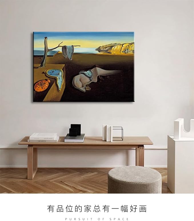 weiyiart Salvador Dali Canvas Wall Art - The Persistence of Memory Painting Classic Artwork Print, Famous Picture Poster for Home DecorPieces Bathroom Wall Art - 12"x15"